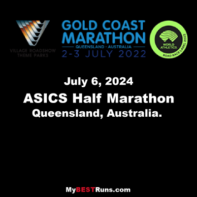 Tochi tree Improvement hatred ASICS Half Marathon Race Results - Queensland, Australia. - 7/2/2022 - My  BEST Runs - Worlds Best Road Races