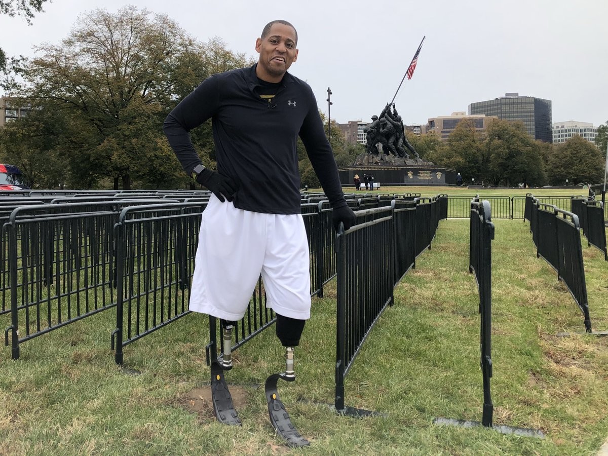 Cedric King is a double amputee that hopes to inspire others as he takes on the Cherry Blossom Run ten miller 