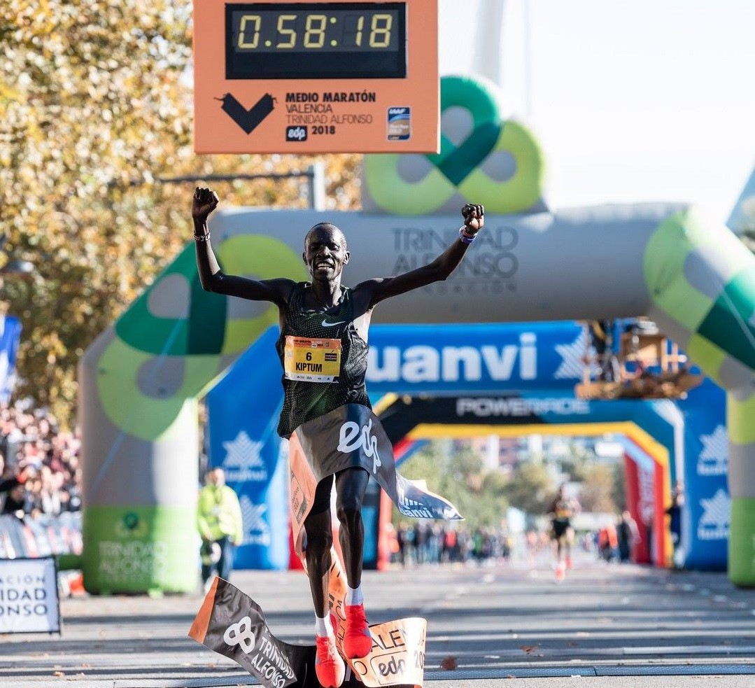 Half marathon world-record holder Kenyan Abraham Kiptum ...