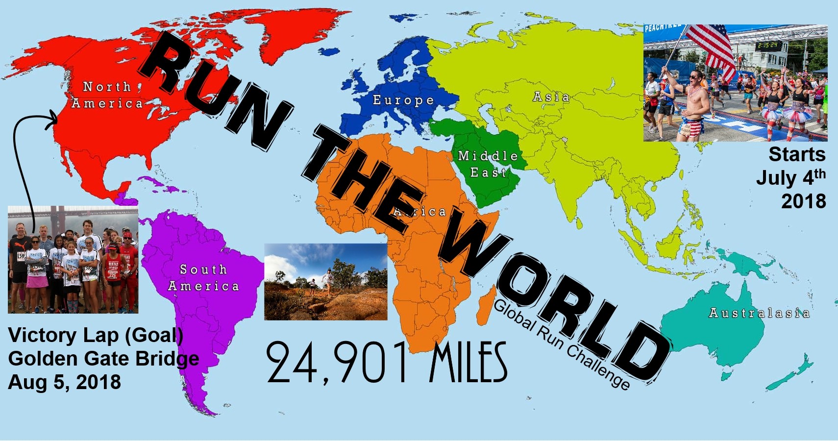 If you love running and would like to show the world, this 24,901 mile challenge circling the world is for you