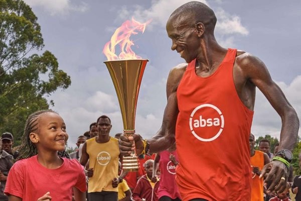 World marathon record holder Eliud Kipchoge and David Rudisha lead Absa initiative to boost education  in Kenya