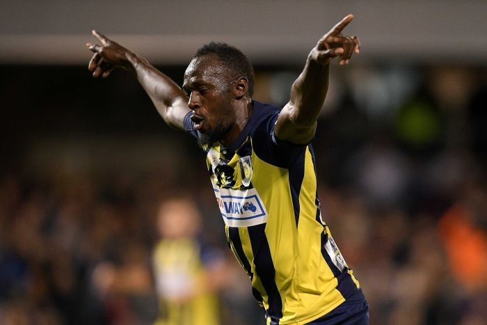 A eight-time Olympic sprint champion Usain Bolt scored the Marinersâ€™ third and fourth goals for Central Coast Mariners