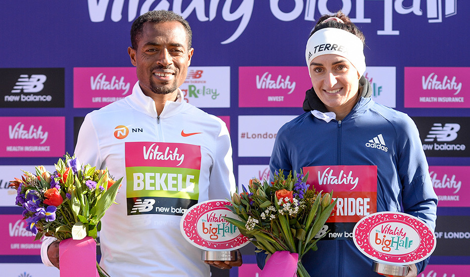 Kenenisa Bekele breaks Mo Farah's course record at the Vitality Big Half 
