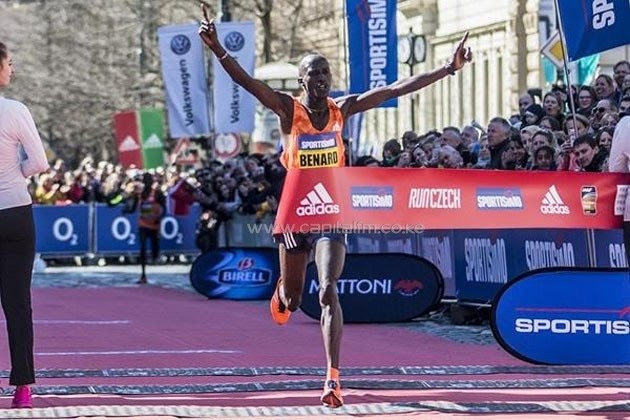 The Kenyan men claimed the top nine spots at the Prague Half Marathon