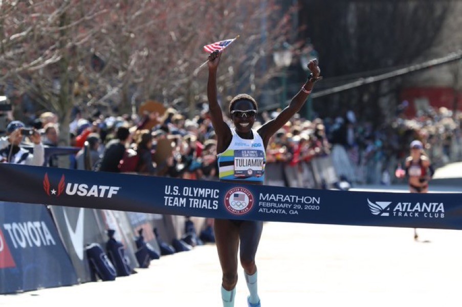 Aliphine Tuliamuk is the womenâ€™s U.S. Olympic Marathon Trials champion 
