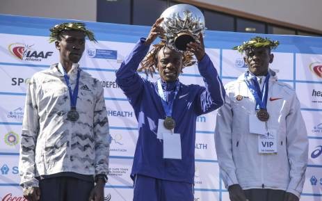 South Africa's Stephen Mokoka won the 2018 Cape Town marathon, setting a new course record