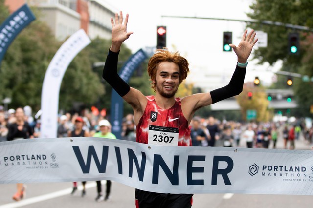 Kallin Khan, 22, Claims Victory At Portland Marathon on Sunday
