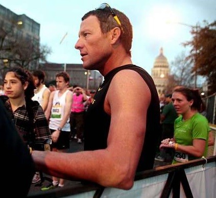 Lance Armstrong ran the Austin Marathon clocking 3:02:13 raising money for a program called Charity Chaser