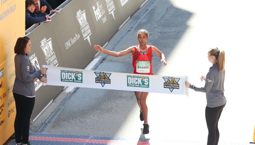 Ethiopian Ayantu Dakebu Hailemaryam Is set to win again for the third time at the Dickâ€™s Sporting Goods Pittsburgh Marathon