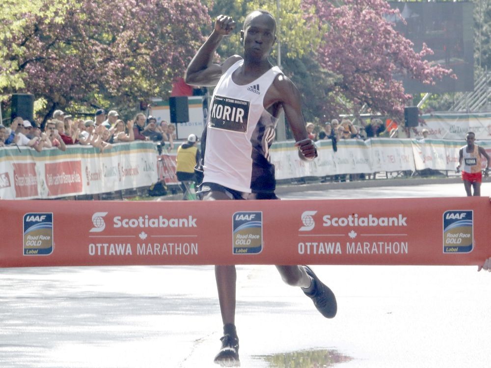 Albert Korir was the surprise winner of the Scotiabank Ottawa Marathon on Sunday