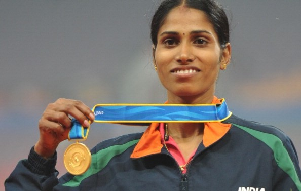 Olympic 3000 meters steeplechase Sudha Singh from India is running the Tata Mumbai Marathon