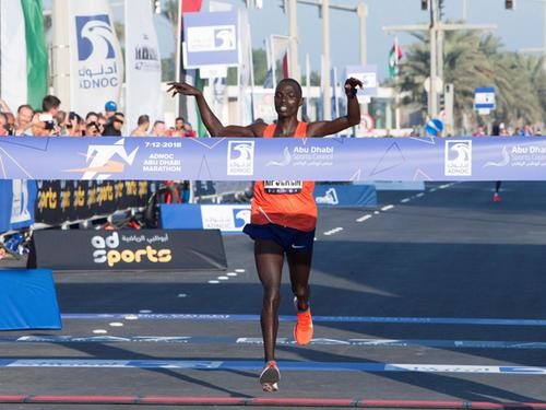 Kenyaâ€™s Marius Kipserem smashed his PR and won the inaugural ADNOC Abu Dhabi Marathon clocking 2:04:04 
