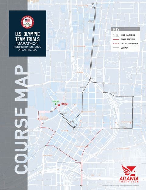 Atlanta Track Club and USA Track & Field unveiled the course map for the 2020 U.S. Olympic Team Trials