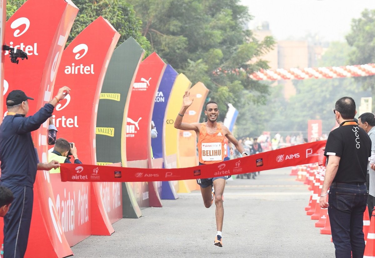 Ethiopia's Andamlak Belihu and Tsehay Gemechu are ready to defend their menÂ´s and womenÂ´s Airtel Delhi Half Marathon titles