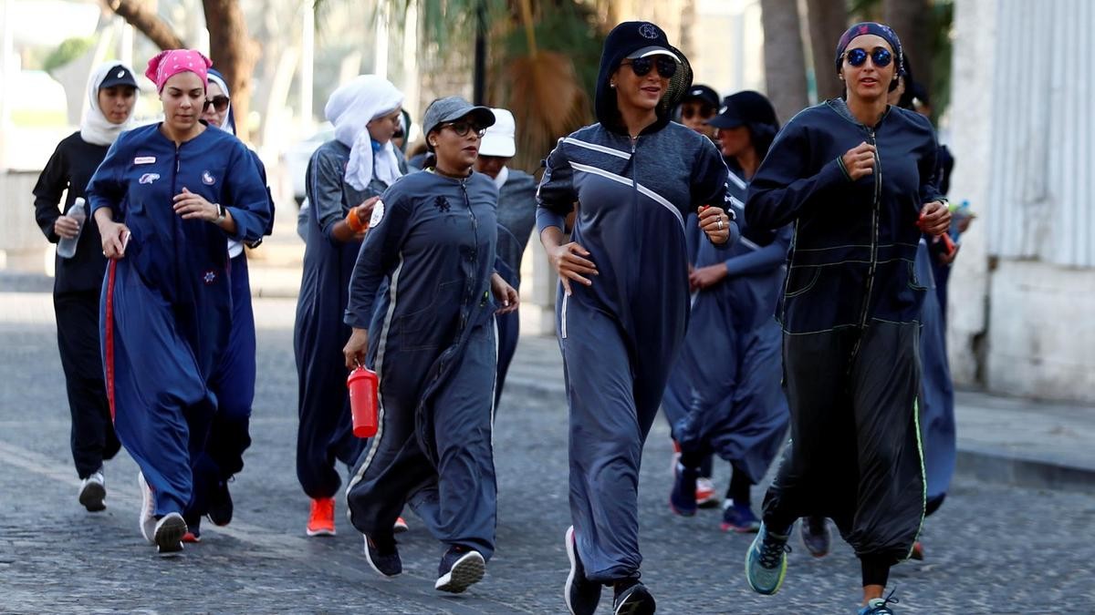 Some Saudi women are starting to run even on the streets but most women and men do no physical exercise