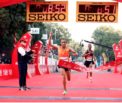 More details about the Delhi Half Marathon Record performances 