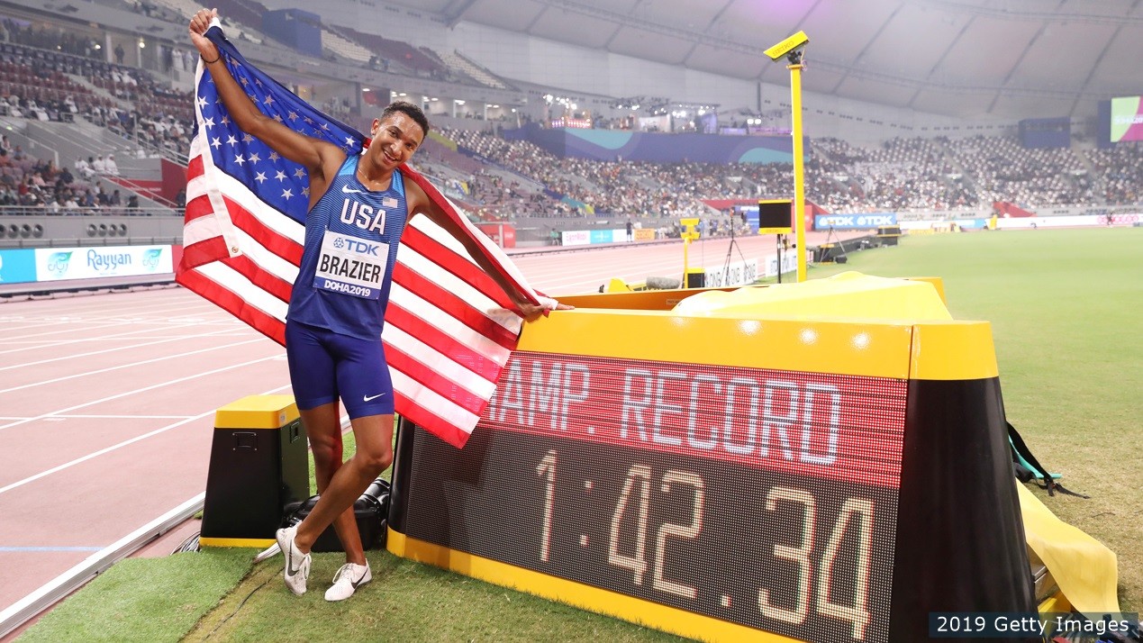 The reigning 800m world champion Donavan Brazier sees an NFL career in his future