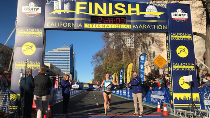 Sara Hall Winner of the California international Marathon
