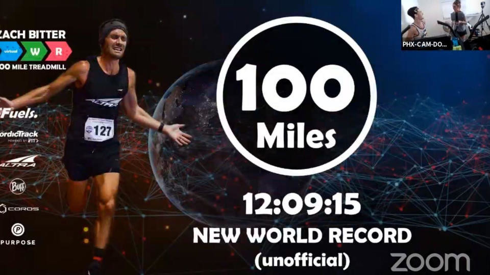American ultra runner Zach Bitter breaks 100-mile treadmill world record clockin 12:09:15