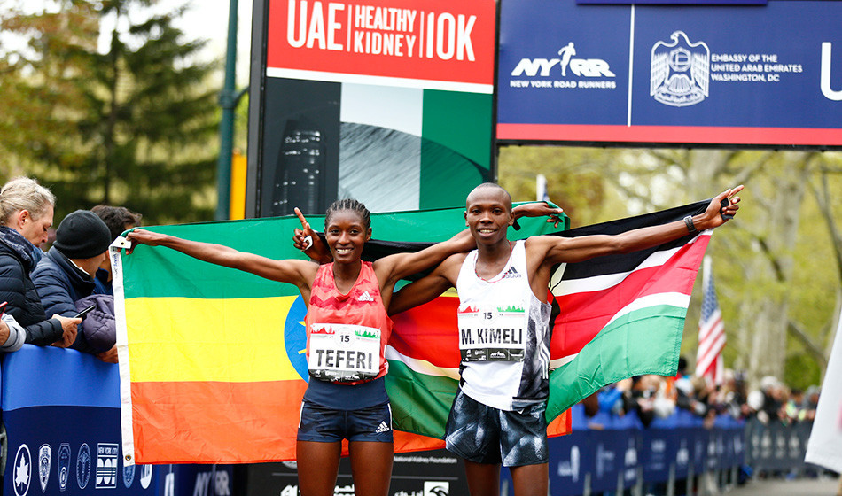 Mathew Kimeli and Senbere Teferi were dominant victors at the UAE Healthy Kidney 10-K 