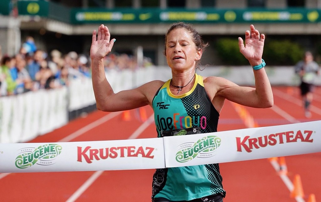 Kate Landau win's Eugene Marathon after being forced to drop out of